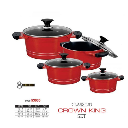 Granite Non-Stick Cookware Set – 4 Pots with Lids (20, 24, 28, 32 cm) | Eco-Friendly & Induction Compatible