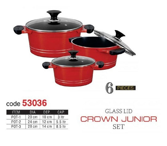 Granite Non-Stick Cookware Set – 3 Pots with Lids (20, 24, 28 cm) | Eco-Friendly & Induction Compatible