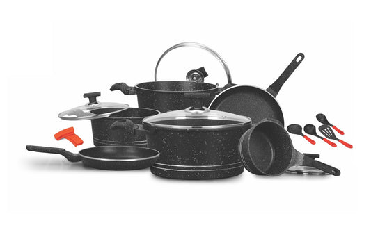 Granite Non-Stick Cookware Set – 8 Pieces with Pots, Saucepans & Frypans | Eco-Friendly & Induction Compatible