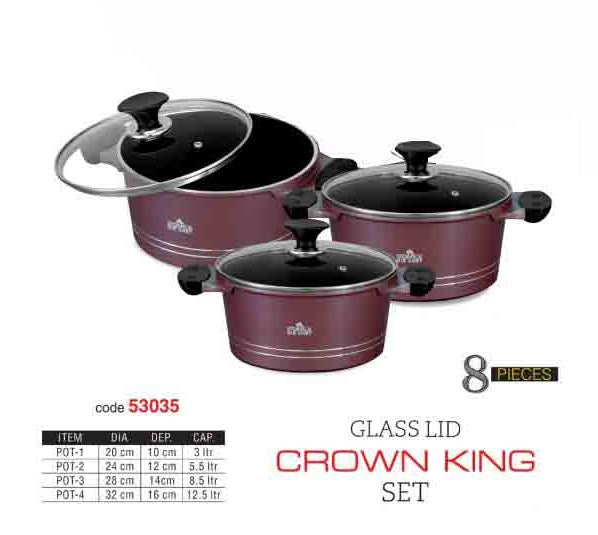 3-Piece Granite Coating Cookware Set with Lids – Eco-Friendly, All Heat Source Compatible (Including Induction)