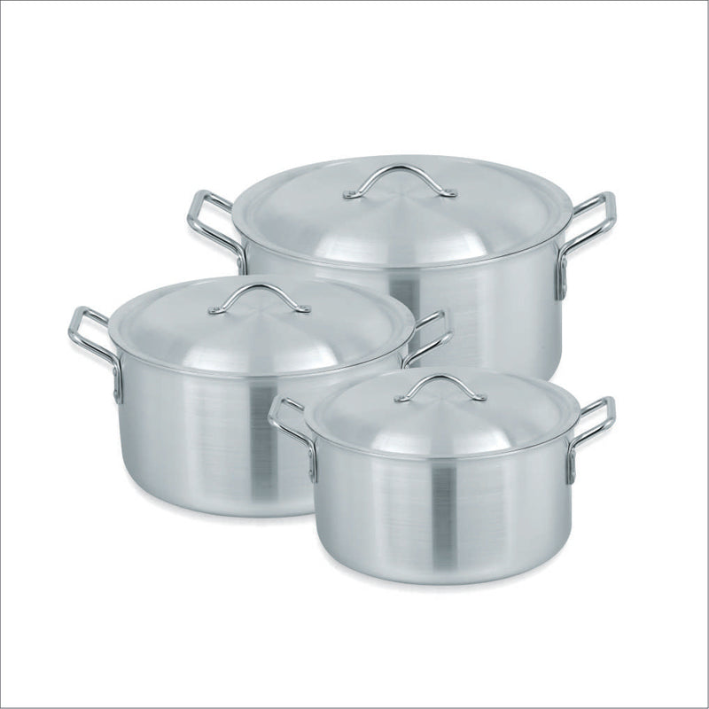 Sonex 3-Piece Aluminum Cooking Pot Set with Lids – Eco-Friendly, Durable & Dishwasher Safe