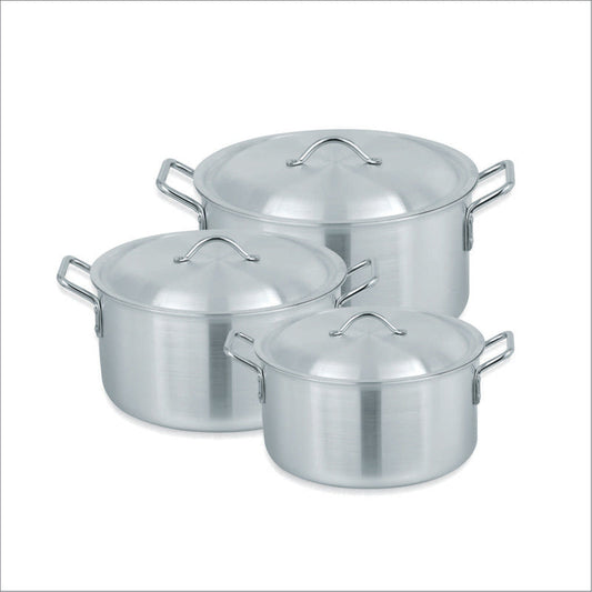 Sonex 3-Piece Aluminum Cooking Pot Set with Lids – Eco-Friendly, Durable & Dishwasher Safe
